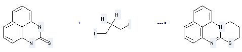9H-[1,3]Thiazino[3,2-a]perimidine,10,11-dihydro- can be prepared by 1H,3H-perimidine-2-thione and 1,3-diiodo-propane by heating